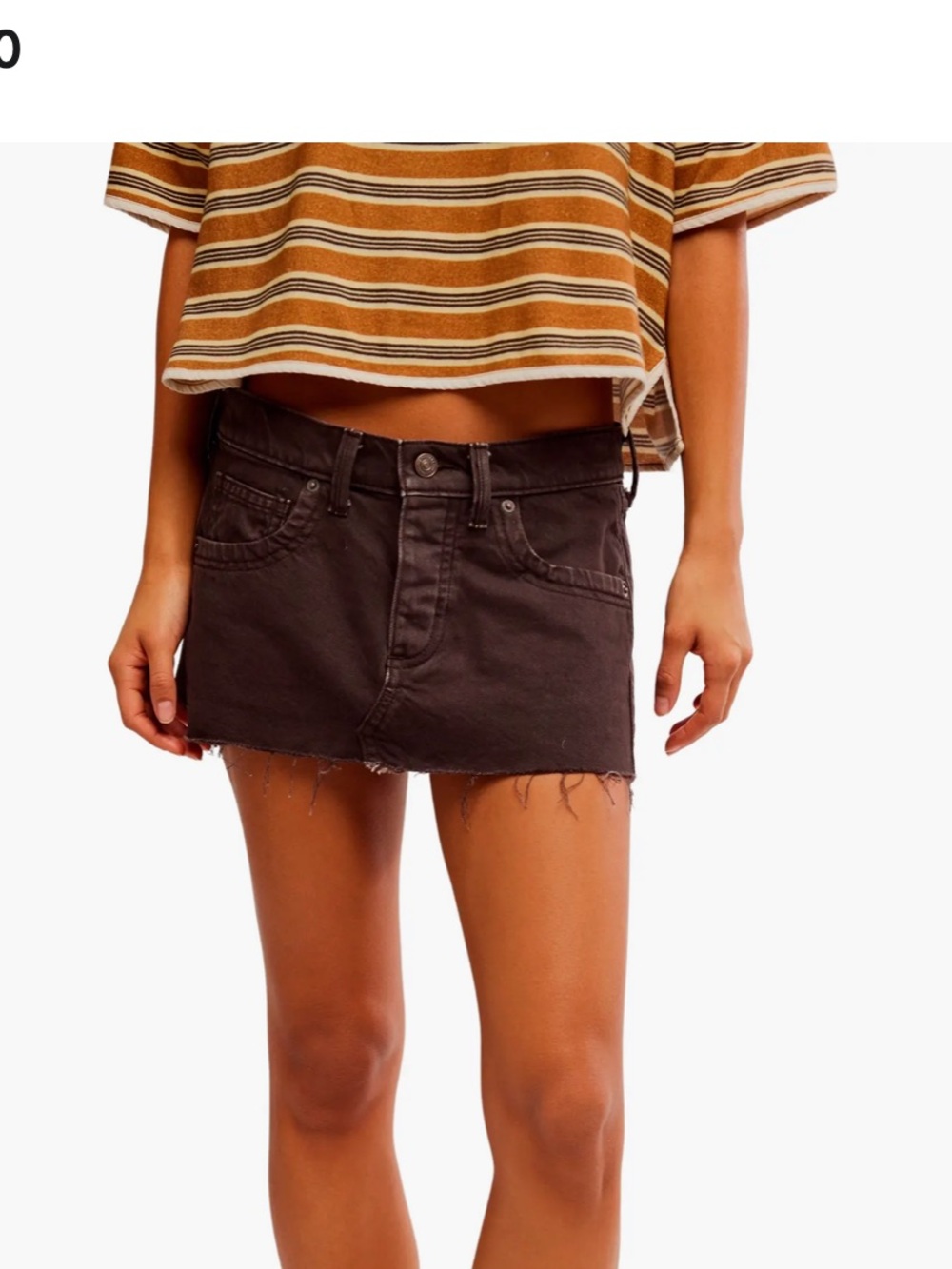 Free People Lainey Cutoff Miniskirt - Chocolate Brown NEW size 24